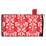 Red And White Damask Pattern Print Mailbox Cover