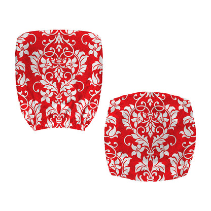 Red And White Damask Pattern Print Office Chair Cover