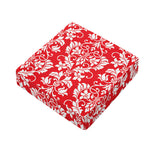 Red And White Damask Pattern Print Outdoor Seat Cushion Cover