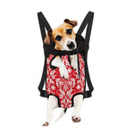 Red And White Damask Pattern Print Pet Carrier Backpack
