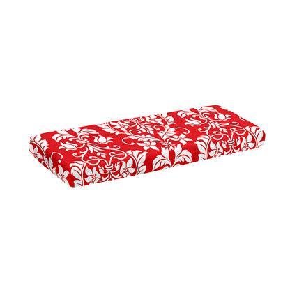 Red And White Damask Pattern Print Piano Keyboard Cover