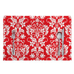 Red And White Damask Pattern Print Placemat