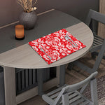Red And White Damask Pattern Print Placemat