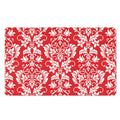 Red And White Damask Pattern Print Polyester Doormat