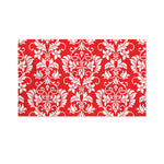 Red And White Damask Pattern Print Polyester Flag