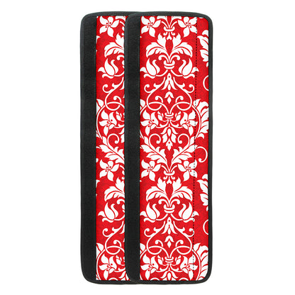 Red And White Damask Pattern Print Refrigerator Handle Covers