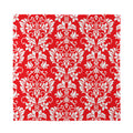 Red And White Damask Pattern Print Silk Bandana