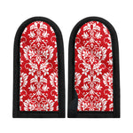 Red And White Damask Pattern Print Skillet Handle Cover