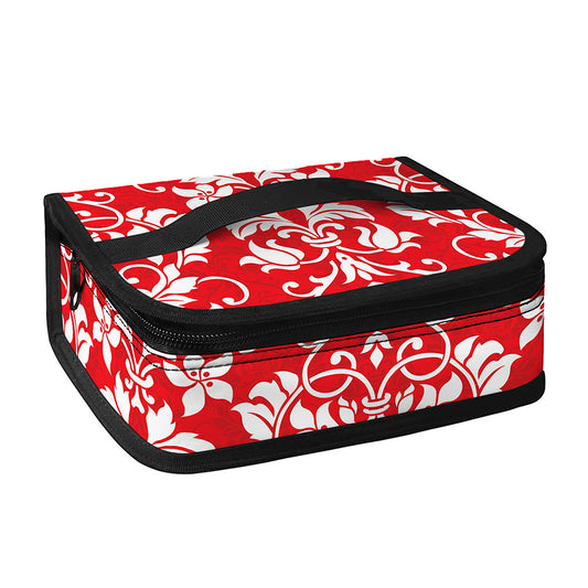Red And White Damask Pattern Print Small Lunch Bag