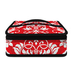 Red And White Damask Pattern Print Small Lunch Bag