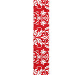Red And White Damask Pattern Print Table Runner