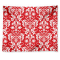 Red And White Damask Pattern Print Tapestry