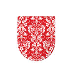 Red And White Damask Pattern Print Toilet Lid Cover