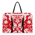 Red And White Damask Pattern Print Utility Tote Bag