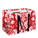 Red And White Damask Pattern Print Utility Tote Bag
