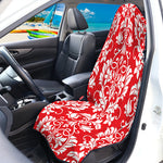 Red And White Damask Pattern Print Waterproof Car Seat Cover