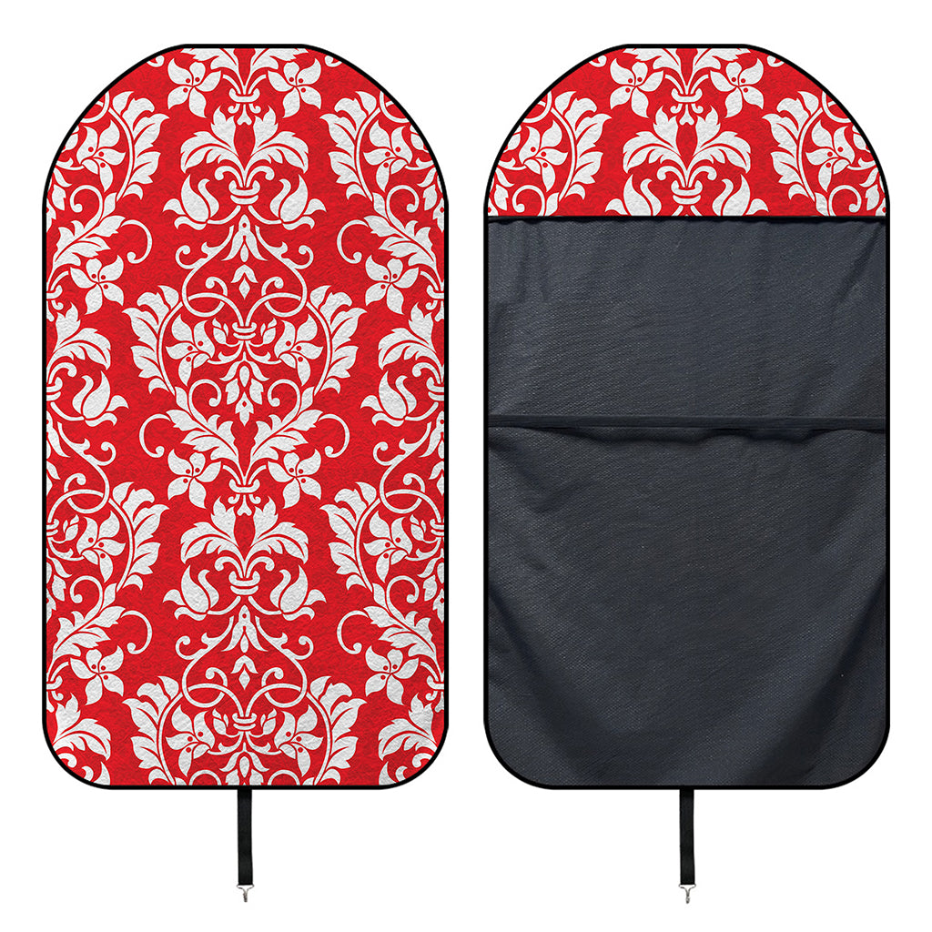 Red And White Damask Pattern Print Waterproof Car Seat Cover