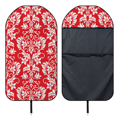 Red And White Damask Pattern Print Waterproof Car Seat Cover