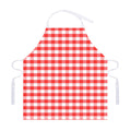 Red And White Gingham Pattern Print Adjustable Apron