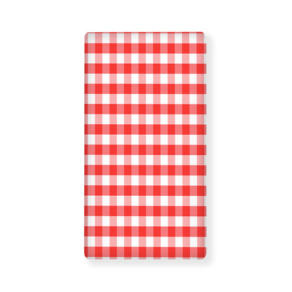 Red And White Gingham Pattern Print Baby Crib Sheet
