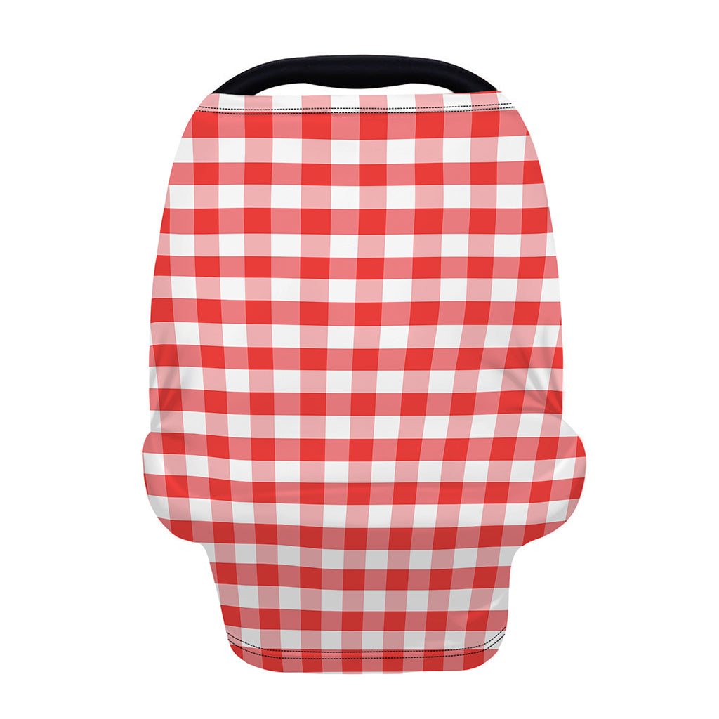 Red And White Gingham Pattern Print Baby Seat Cover