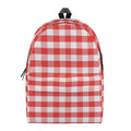 Red And White Gingham Pattern Print School Backpack