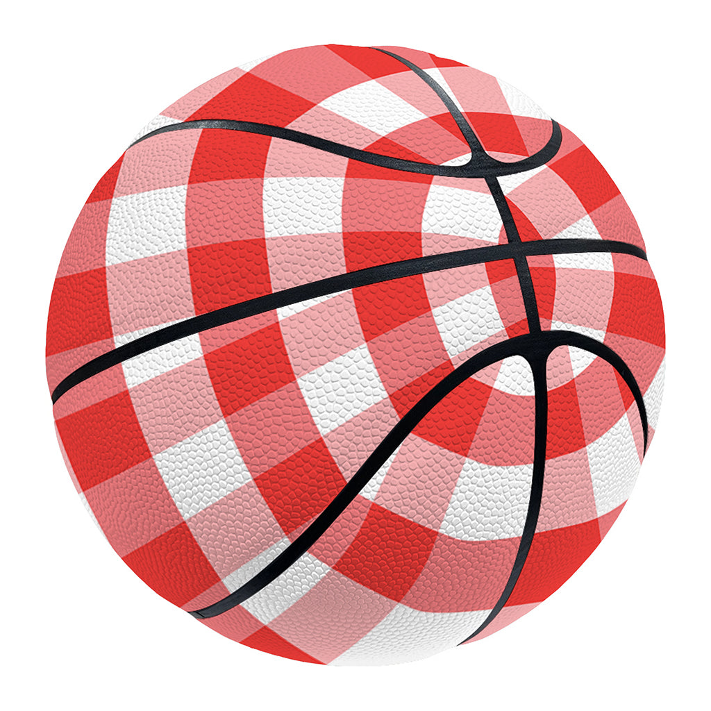 Red And White Gingham Pattern Print Basketball