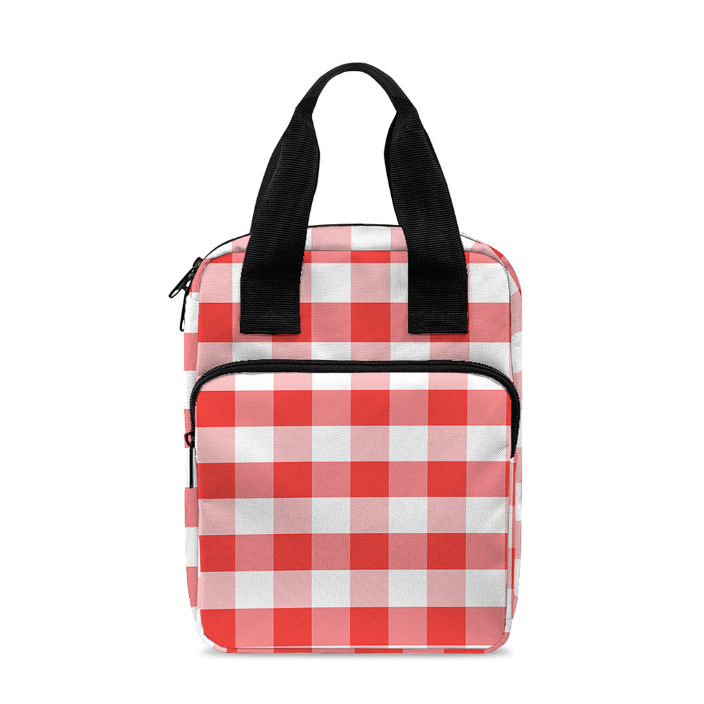 Red And White Gingham Pattern Print Bible Tote Bag