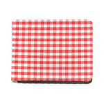 Red And White Gingham Pattern Print Bifold Wallet