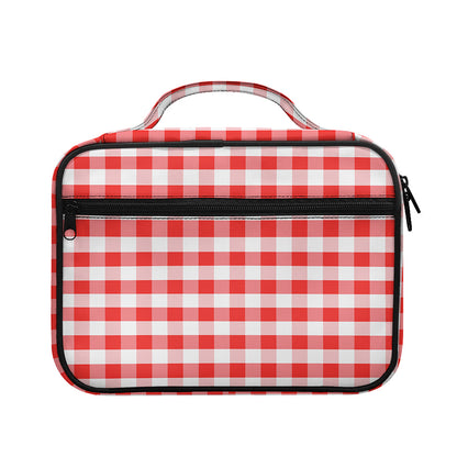 Red And White Gingham Pattern Print Briefcase Bible Bag