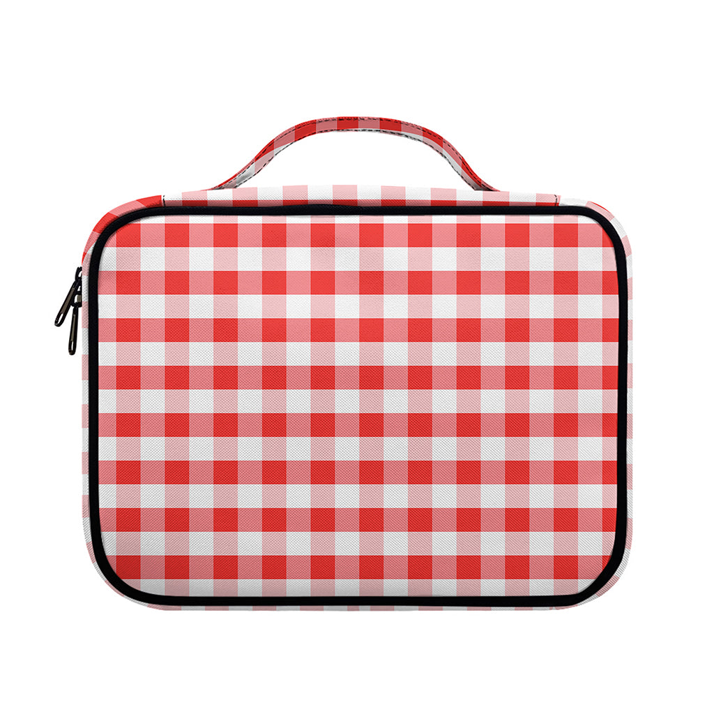 Red And White Gingham Pattern Print Briefcase Bible Bag