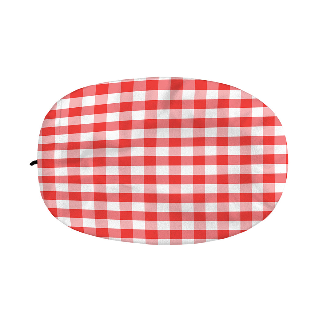 Red And White Gingham Pattern Print Car Side Mirror Covers