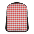 Red And White Gingham Pattern Print Casual Backpack