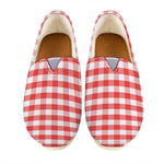 Red And White Gingham Pattern Print Casual Shoes