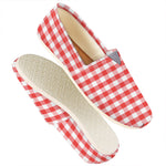 Red And White Gingham Pattern Print Casual Shoes
