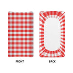 Red And White Gingham Pattern Print Changing Pad Cover