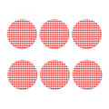 Red And White Gingham Pattern Print Coaster Set