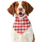 Red And White Gingham Pattern Print Dog Bandana