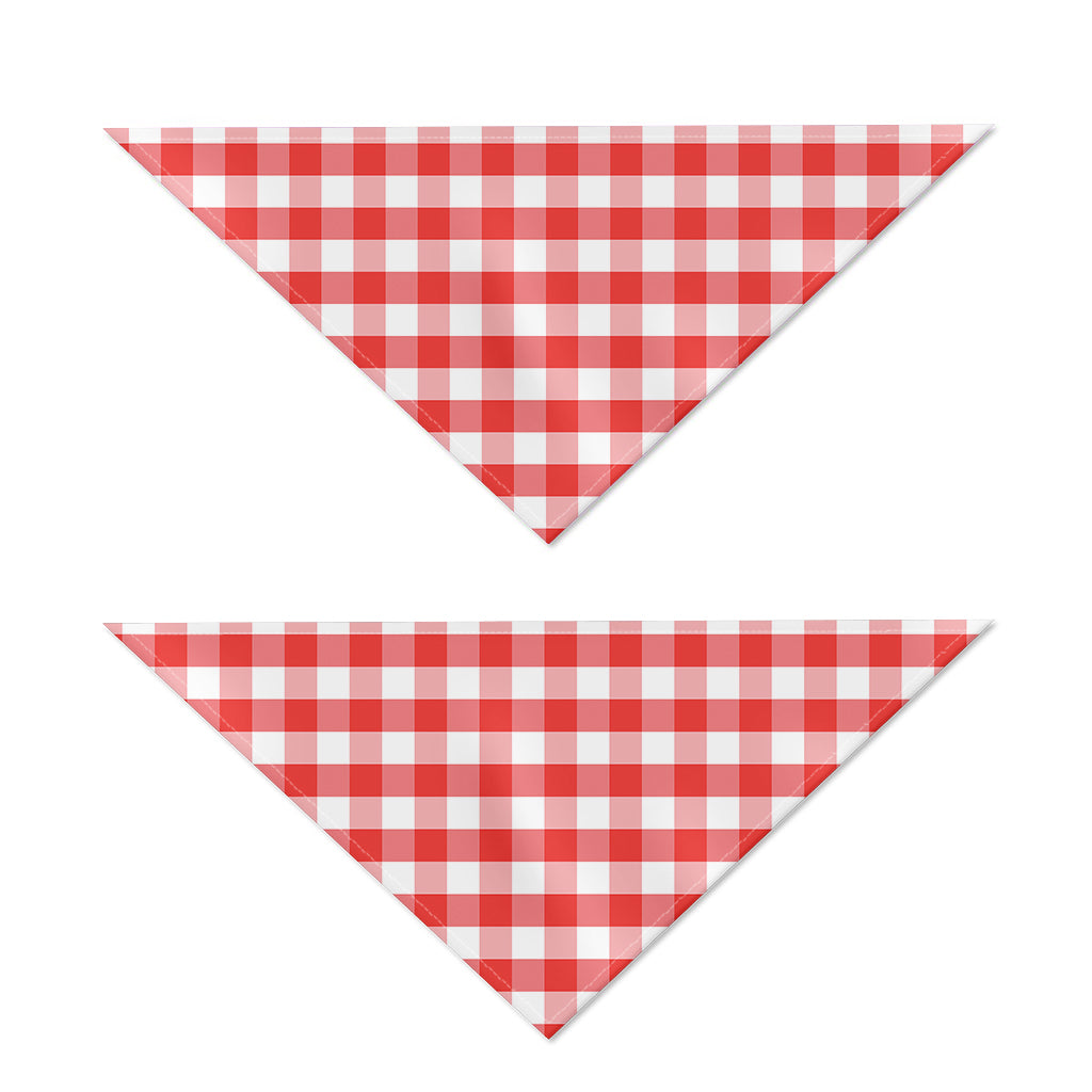 Red And White Gingham Pattern Print Dog Bandana