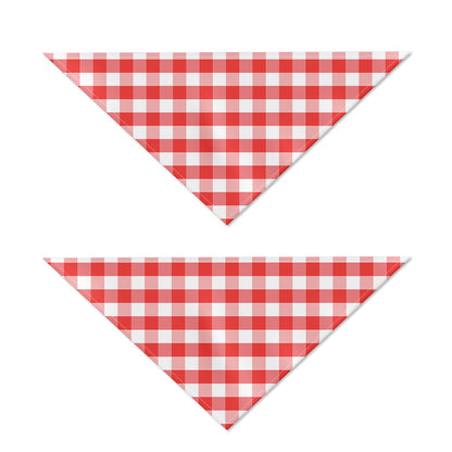 Red And White Gingham Pattern Print Dog Bandana