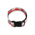 Red And White Gingham Pattern Print Dog Collar