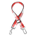 Red And White Gingham Pattern Print Dog Seat Belt