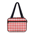 Red And White Gingham Pattern Print Double Strap Bible Bag