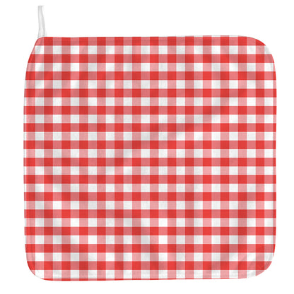 Red And White Gingham Pattern Print Hand Towel