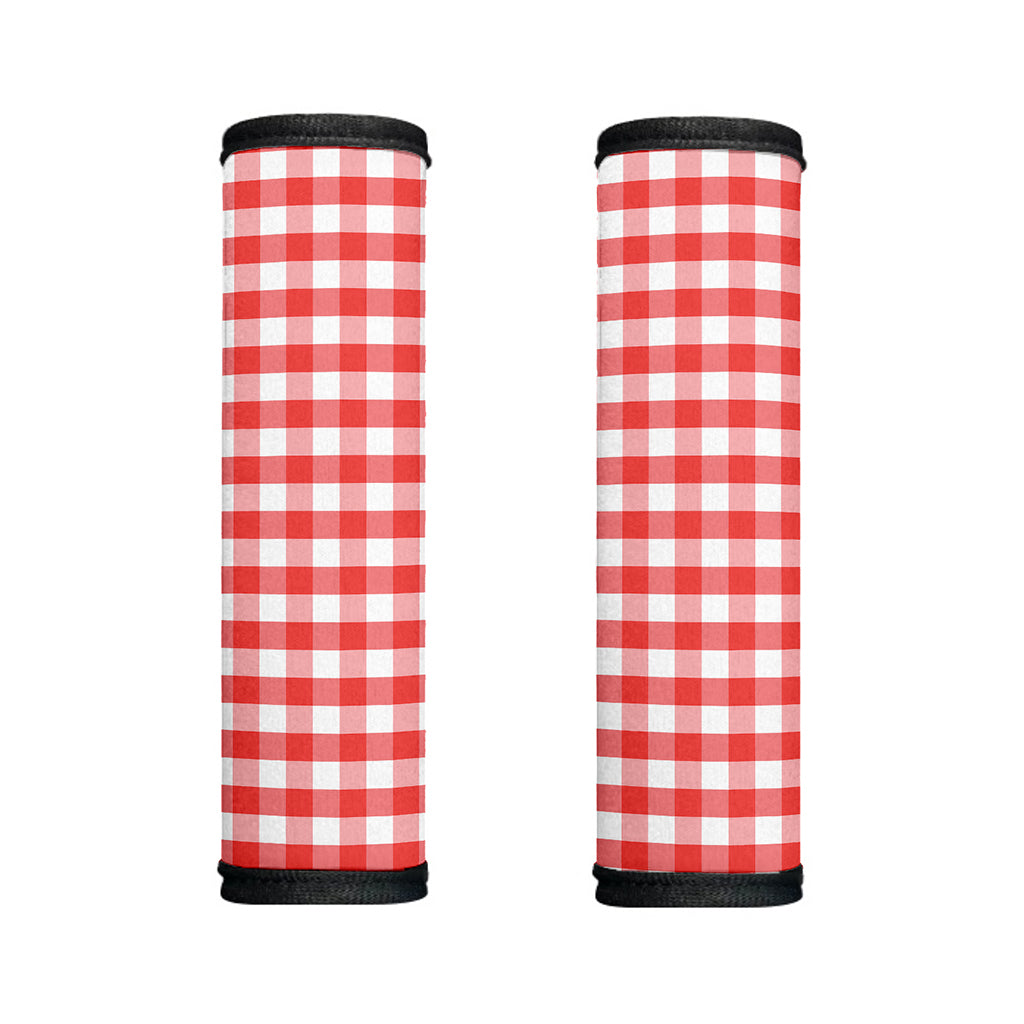 Red And White Gingham Pattern Print Handle Covers