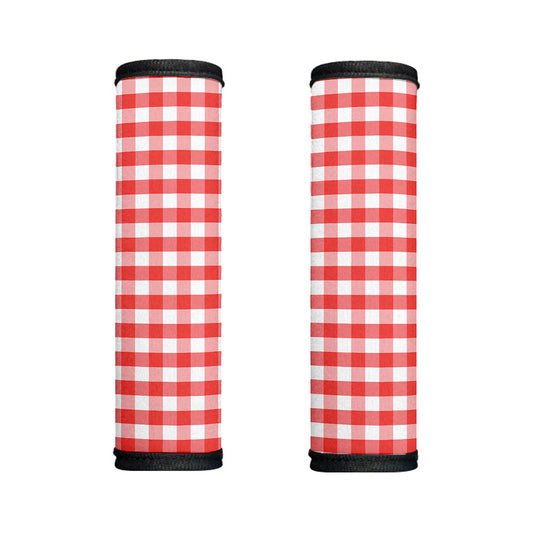 Red And White Gingham Pattern Print Handle Covers