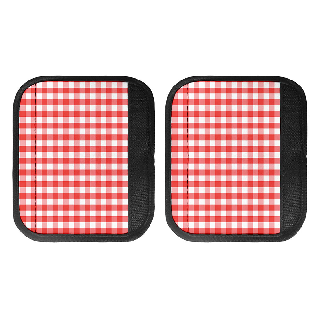 Red And White Gingham Pattern Print Handle Covers
