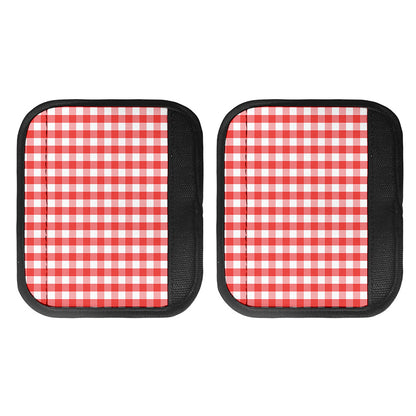 Red And White Gingham Pattern Print Handle Covers