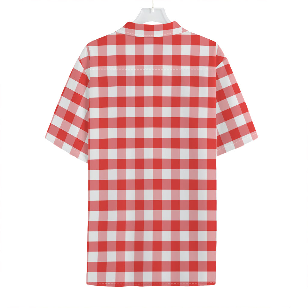 Red And White Gingham Pattern Print Hawaiian Shirt