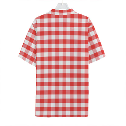 Red And White Gingham Pattern Print Hawaiian Shirt